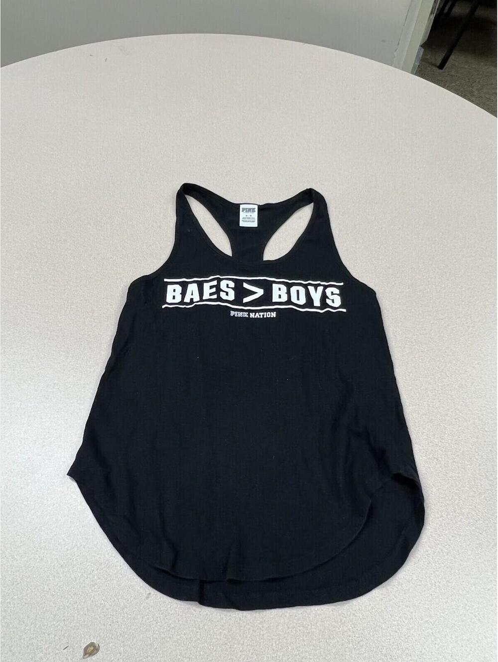 PINK Victoria Secret's Y2K Baes Boys Black Tank Medium 88